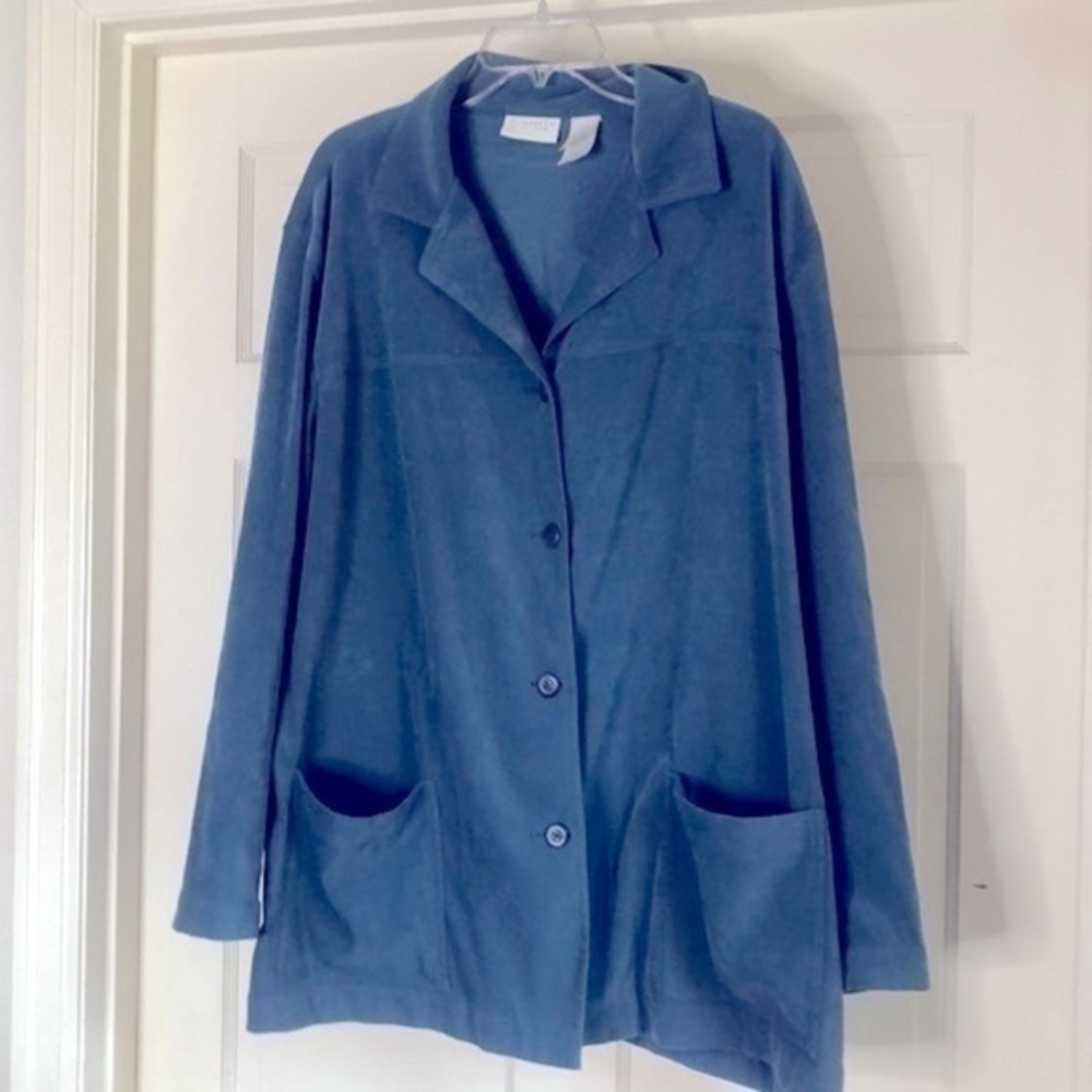 Liz Claiborne jacket blue suede looking shirt/jacket 3X